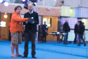 Inauguration du LUDyLAB à Chambretaud en Vendée : initiation pilotage drone indoor avec le pilote Pablo Sotes