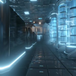 salle de cryogénisation cyberpunk VR